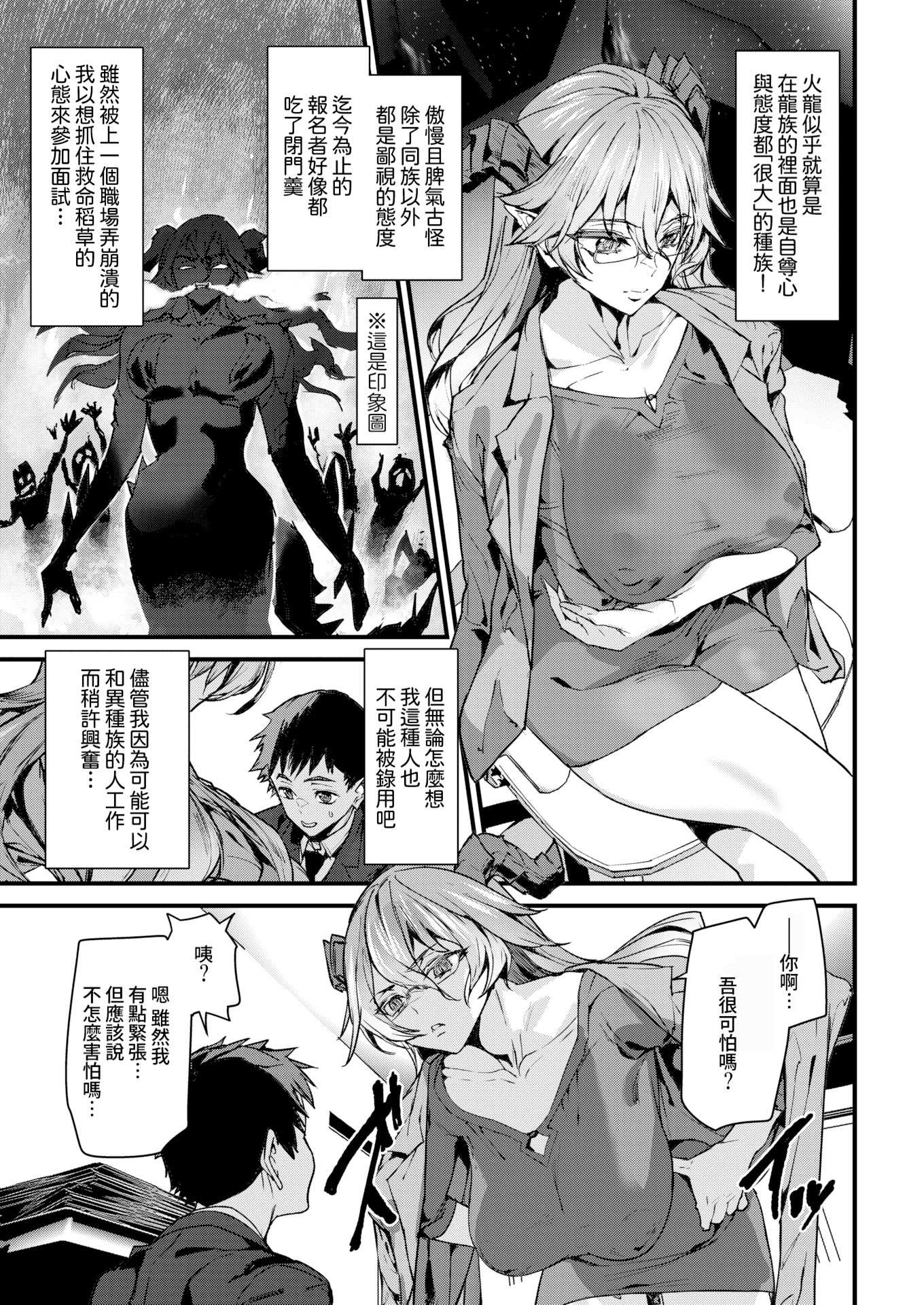 [無修正] [アシオミマサト] オフィスドレイク-異種族上司-丨辦公室的阿龍-異種族上司- (COMIC 快楽天 2026年1月号) 第1话 第3页