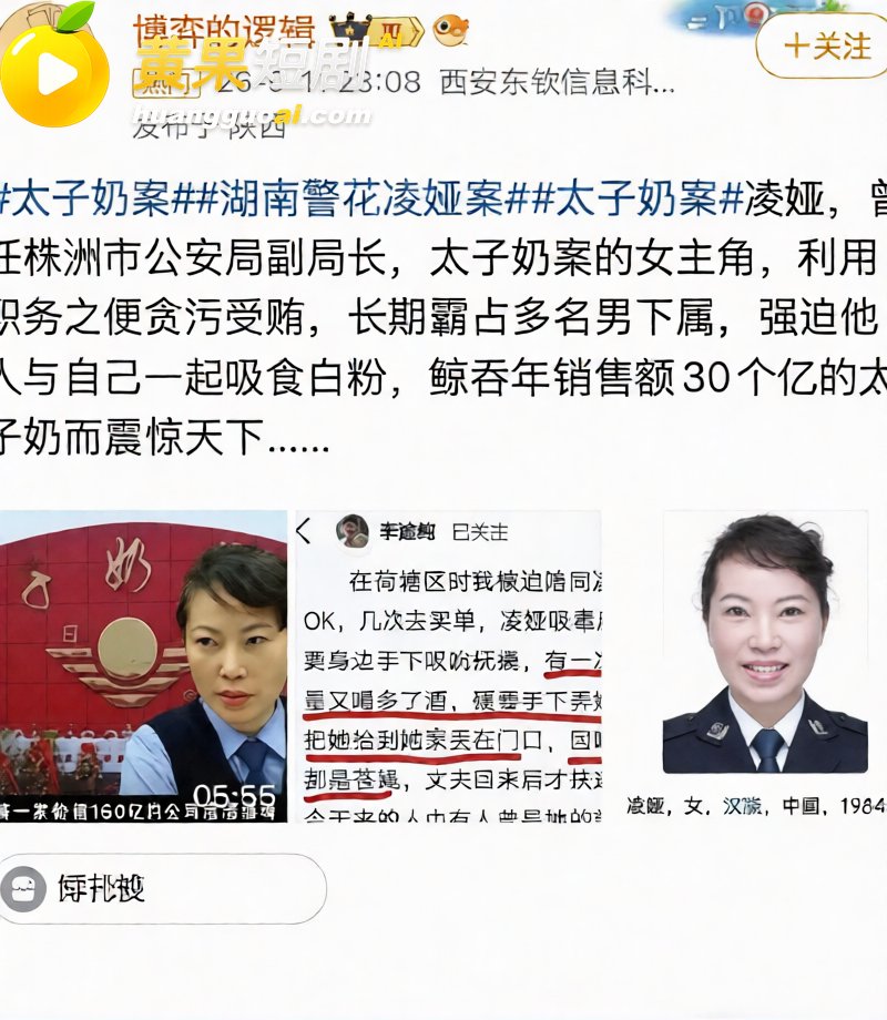 湖南株洲公安局长凌娅 吸毒好色成性 包养情夫猥亵下属 引爆旧案