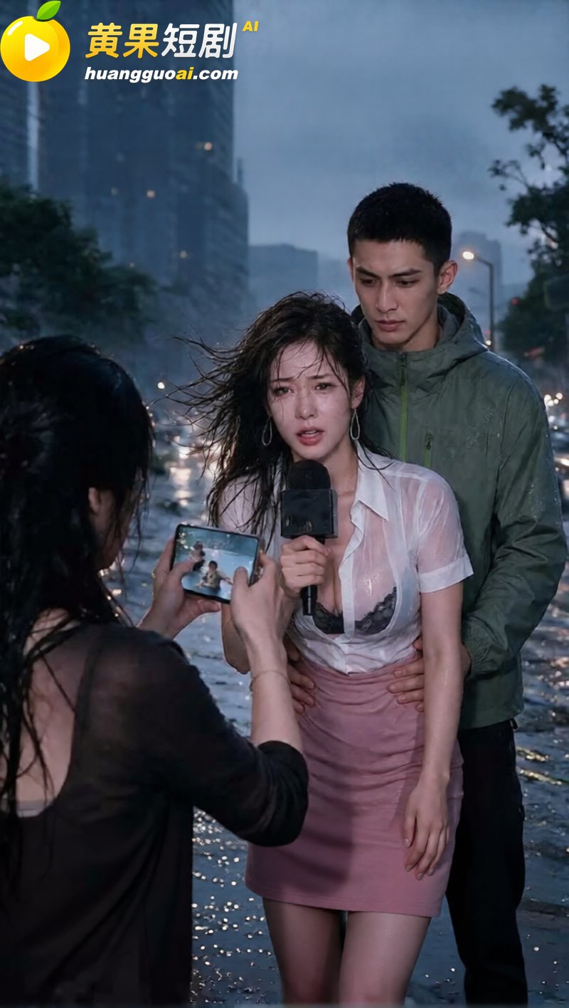 AI成人短剧 女友帮我操闺蜜 暴雨天透视装借宿 天台淫靡不堪